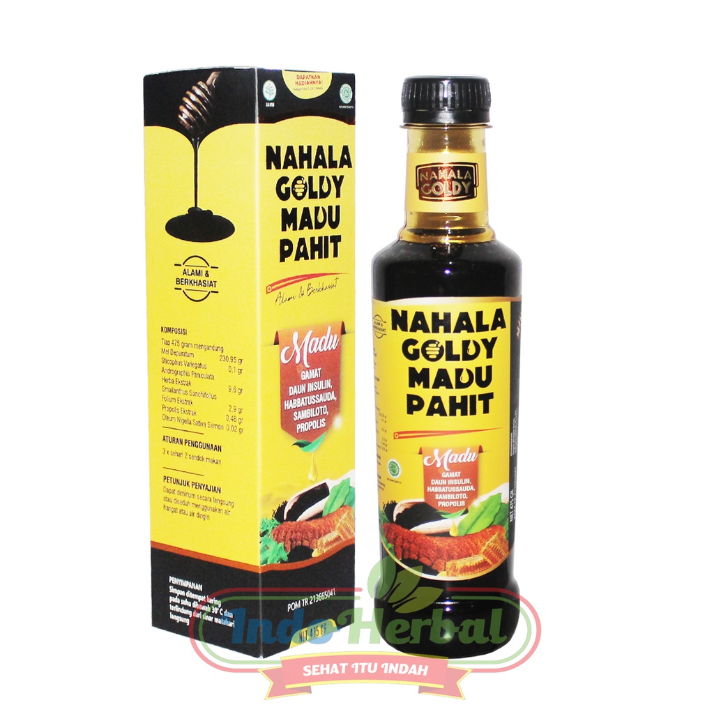 Beli 2 GRATIS 1 Madu Hitam Pahit Gamat Nahala Goldy | Madu Hitam Pahit 475gr