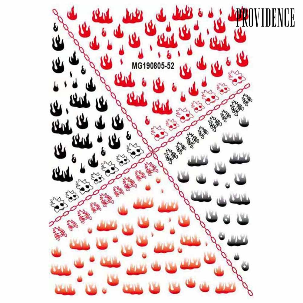 Providence Laser Flame Print Nail Art Sticker Adhesive Decal Removable Manicure Decoration