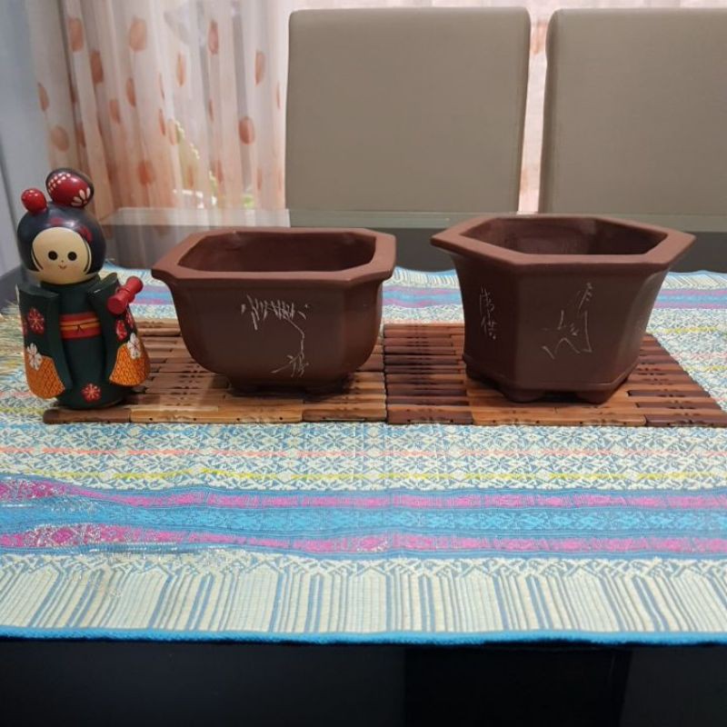 Pot Cina Bonsai Keramik Tanah Liat