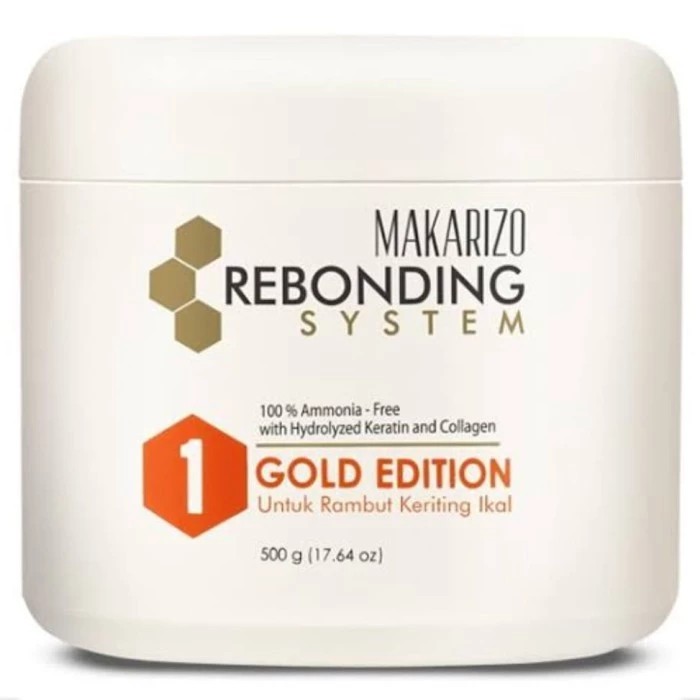 ❤ jselectiv ❤ MAKARIZO PRO (RSS) REBONDING SYSTEM STRAIGHTENING Step 1 - 500gr (1/2kg) POT | Obat/Krim Pelurus Rambut Step 1 MAKARIZO Gold Edition/Super Gold/Extremely Damaged/Anti Resistant/SSS - 500gr