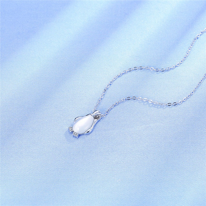 [Ready Stock]Cute Fashion Penguin Opal Necklace Pendant