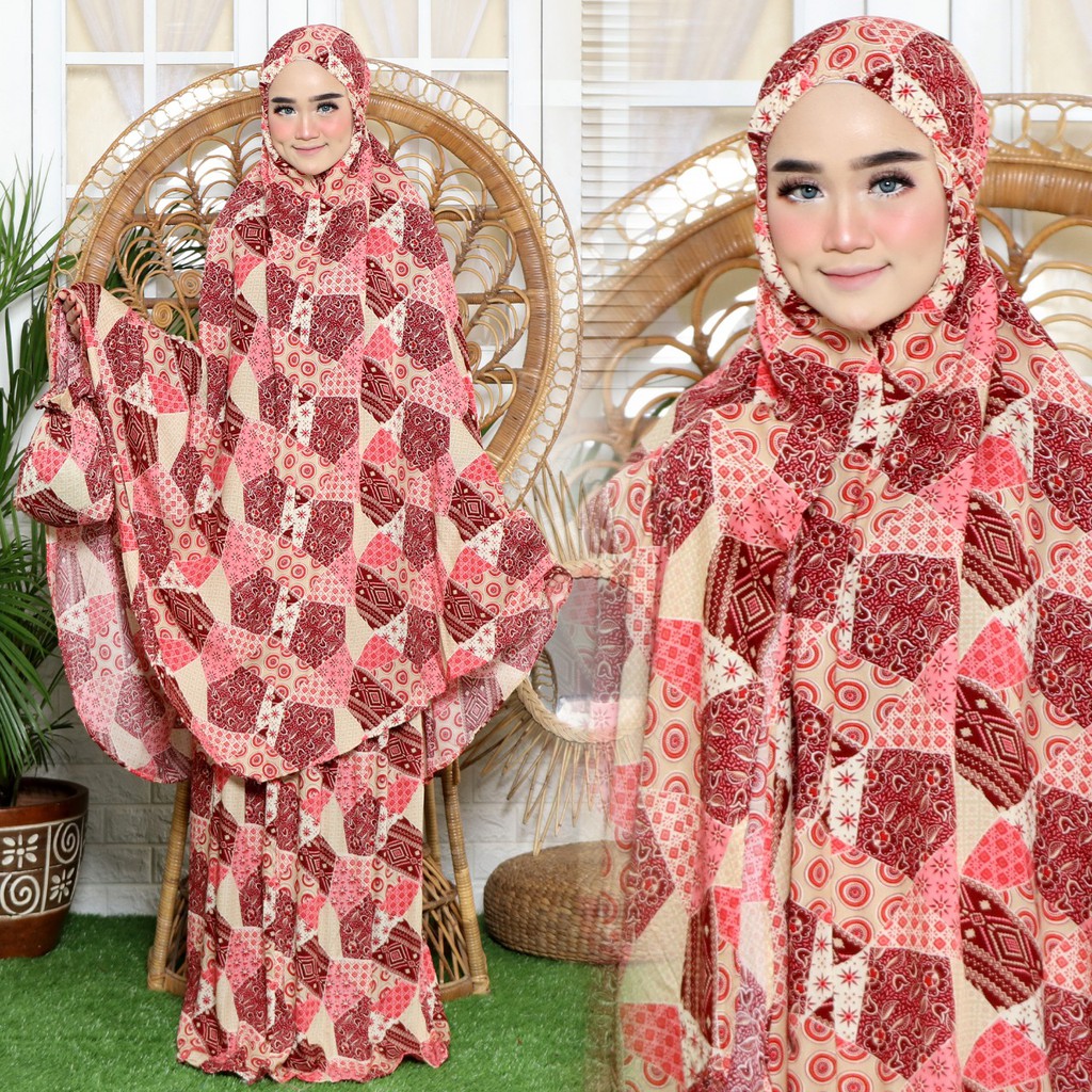 HOPYLOVY SALE - Mukena Dewasa Rayon Bali Motif Abstrak