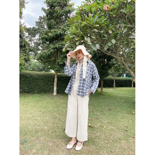 ANNA SHIRT / KEMEJA TARTAN WANITA-AZURE SC