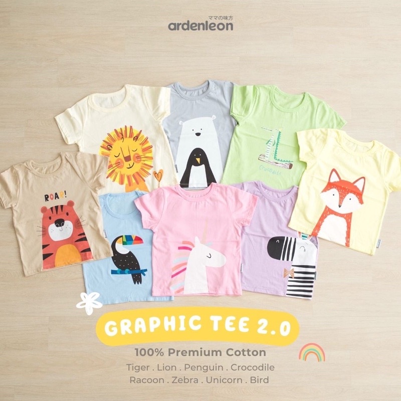 ArdenLeon GRAPHIC TEE Unisex 3L4L5L / Arden Leon Kaos Atasan Karakter Anak Unisex