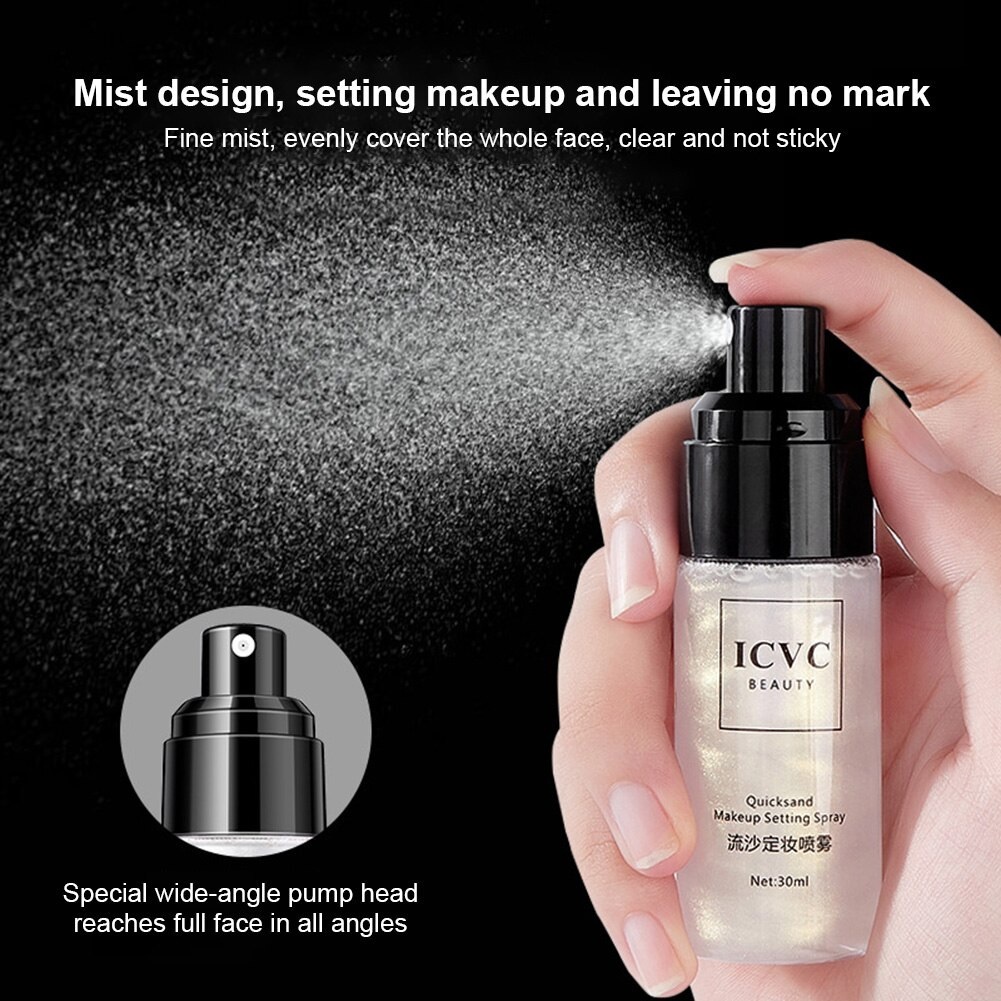 [ BARU ] ICVC Makeup Setting Spray Gliter Import Bottle / Face Mist Setting Spray Make Up Tahan Lama dan Glowing