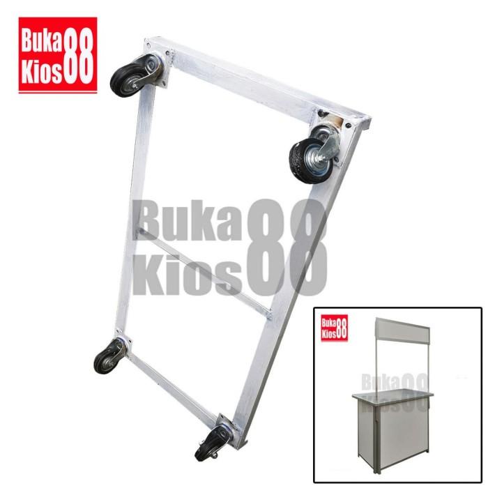 Roda Booth Portable roda besar bahan kuat plat besi baja