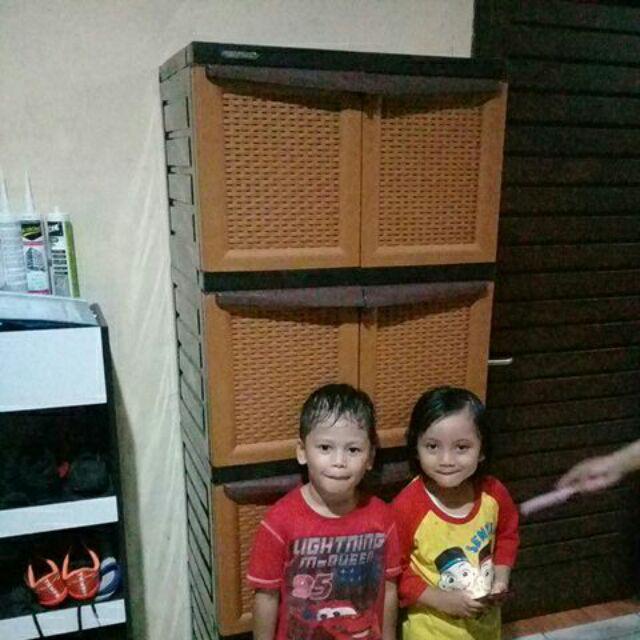 Promo Special Lemari Plastik Jumbo Pintu Susun 4 Rotan X-48 Napolly