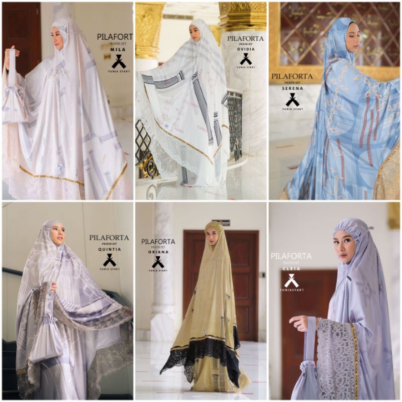 [YUNIA SYARI] SET MUKENA PRINTING MEWAH TERBARU  " PILAFORTA " by yunia syari