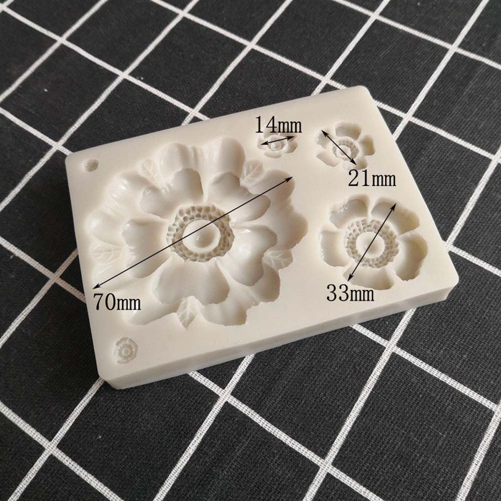 REBUY Ceramics Fondant Mold Chocolate Baking Tool Floral Silicone Mould Gumpaste Cake Decorating Craft Reusable Cake Peony Flower Kitchen Utensils/Multicolor