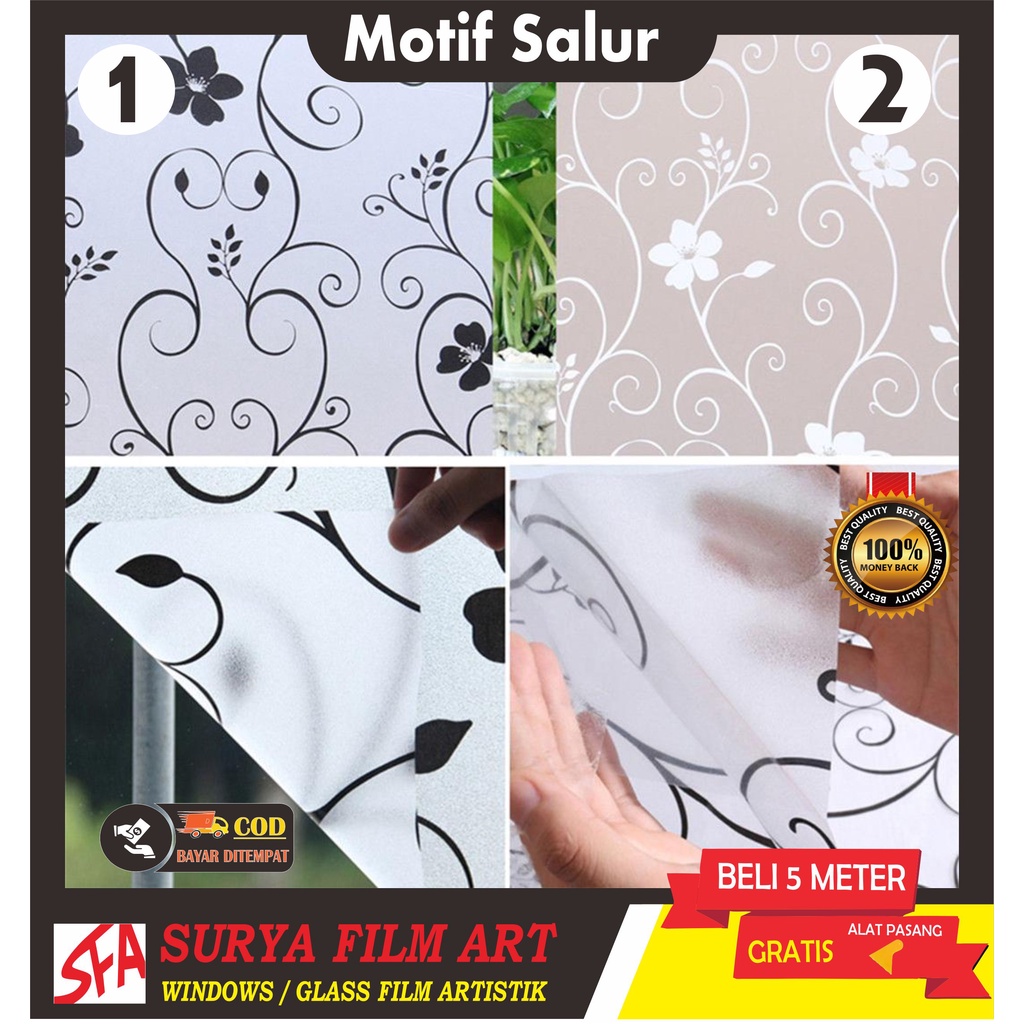 stiker kaca motif/ sticker kaca motif/ stiker motif bunga 036