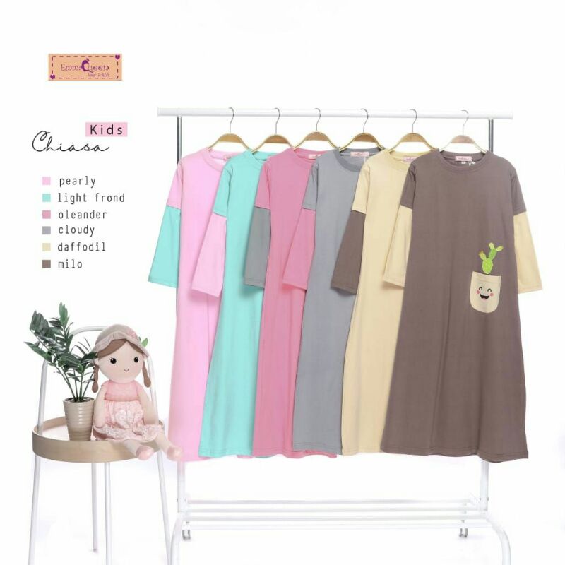 DRESS CHIASA KIDS EMMAQUEEN GAMIS ANAK MURAH ADEM GAMIS KAOS PREMIUM