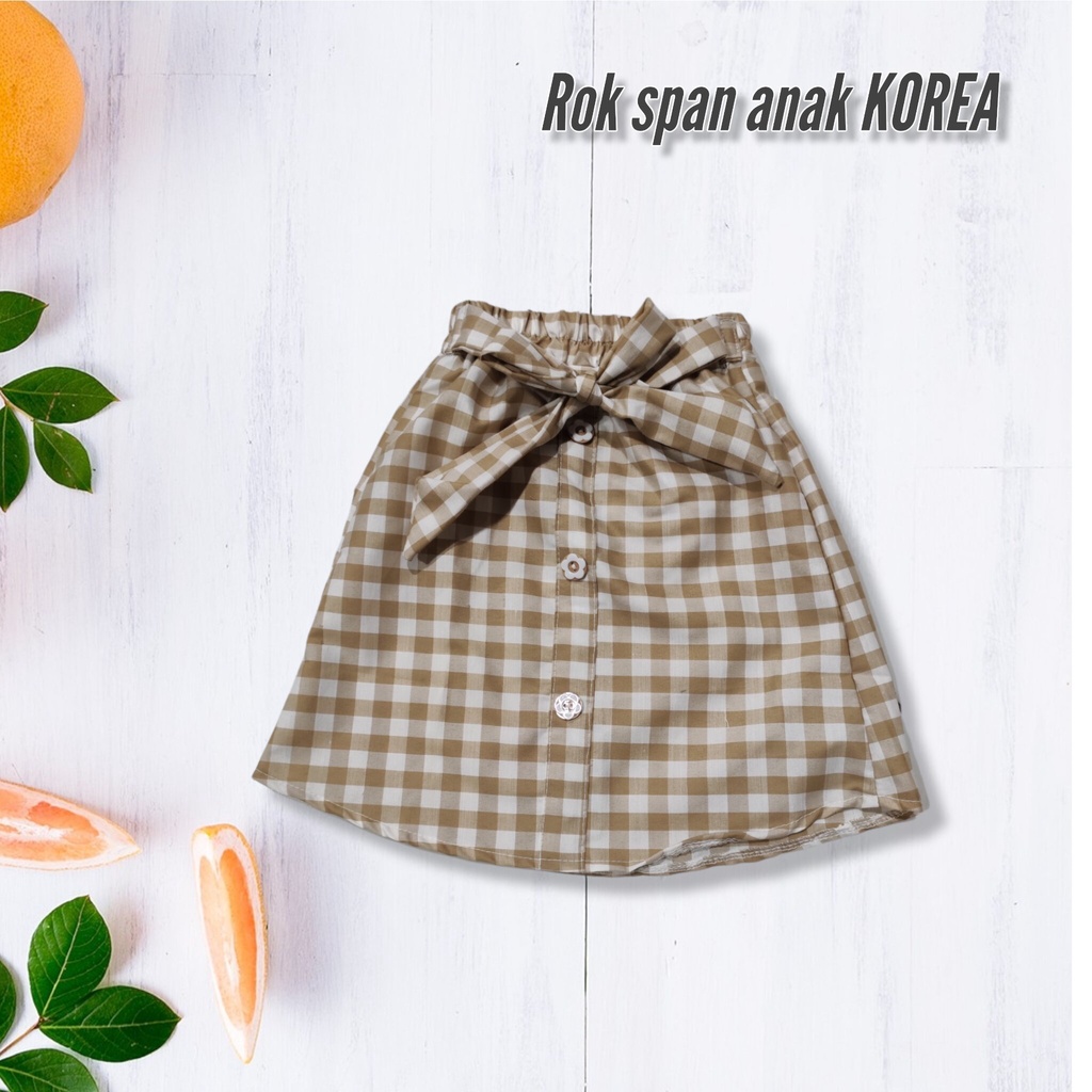 ROK SPAN ANAK PEREMPUAN KOTAK - KOTAK 1-6th !!!