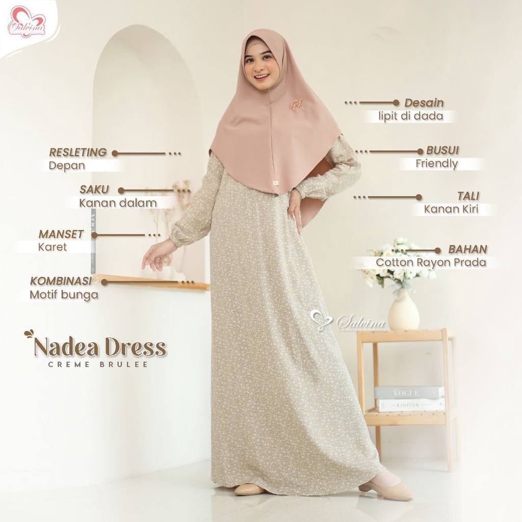 Salvina Hijab Nadea  (Dress only)  Quality Premium Syari'i