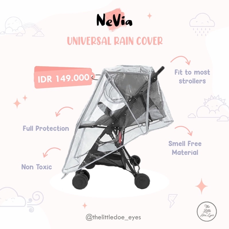 NeVia Universal Rain Cover Pelindung / Penutup Stroller