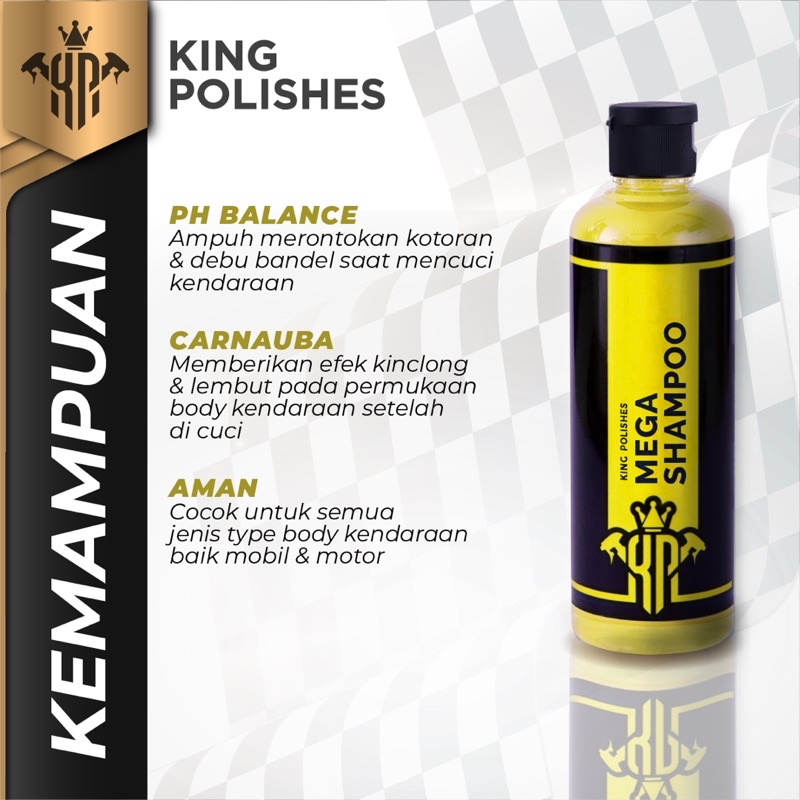 KING POLISHES Mega Shampoo .. Shampoo Mobil - Shampoo Motor - Sabun Cuci Motor - Shampo Mobil  250ML