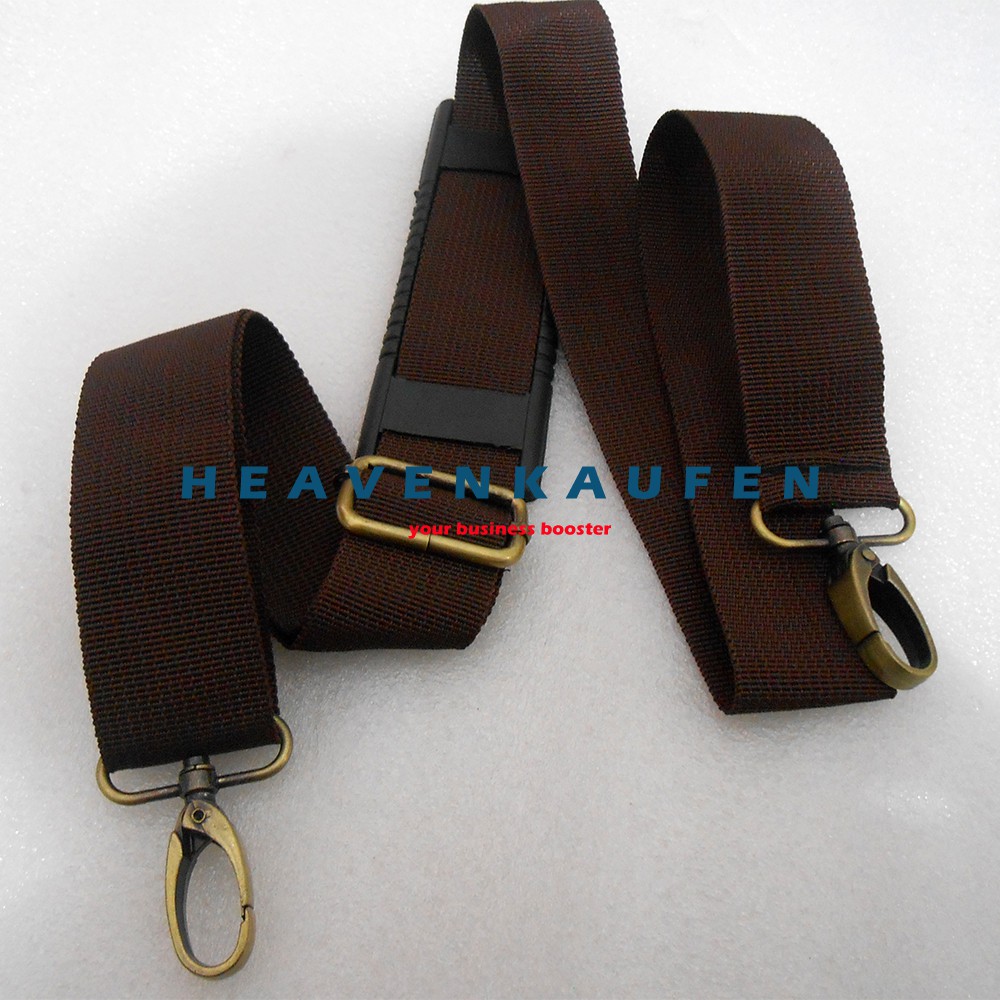 Tali Selempang Tas / Strap Tas Pria Lebar 3,8 cm Coklat Kait ATG Bakar