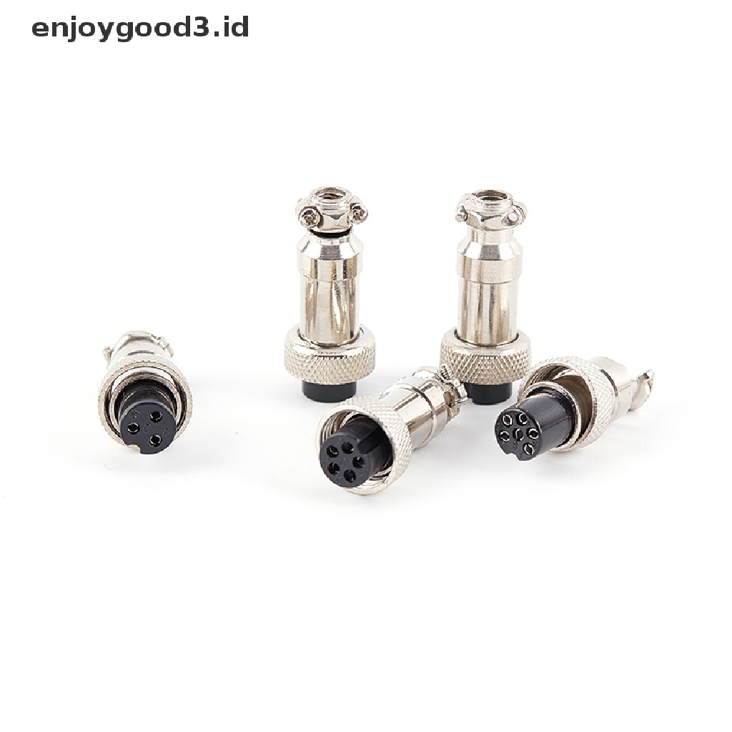 (Id) Gx12 Soket Konektor Aviasi Female 2 / 3 / 4 / 5 / 6pin 12mm