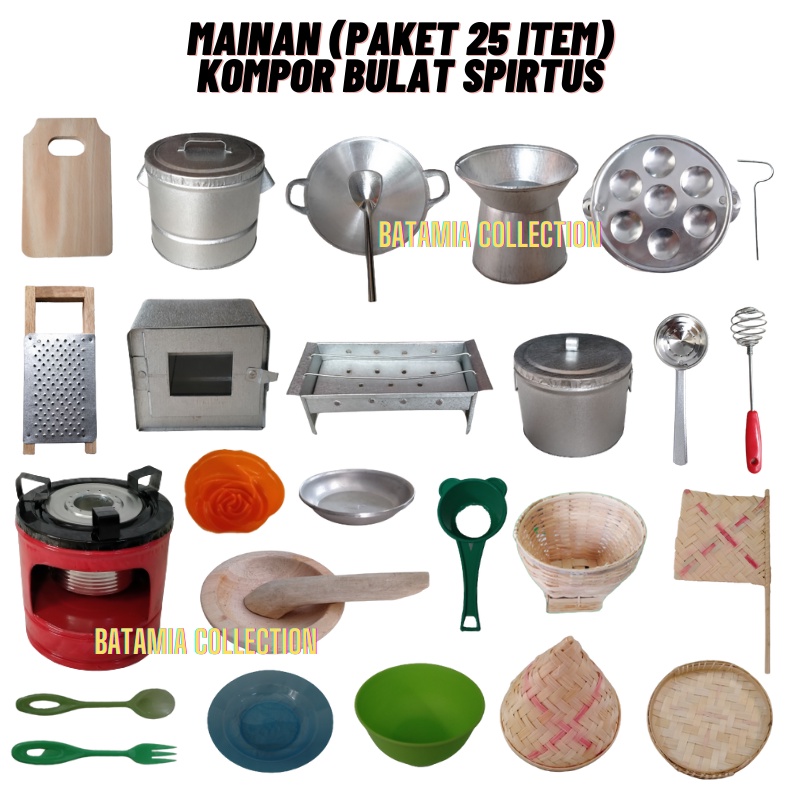 Kitchen Set Lengkap (Paket 25 Item - B) Mainan Masak Masakan Anak Miniatur Masak Anak Kompor Mini Bi