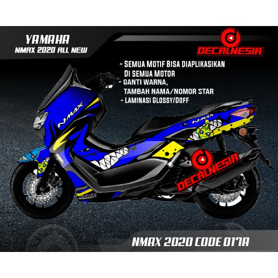 Decal Stiker Motor Nmax New 2020 facelift Modifikasi Variasi Aksesoris Full Body Shark