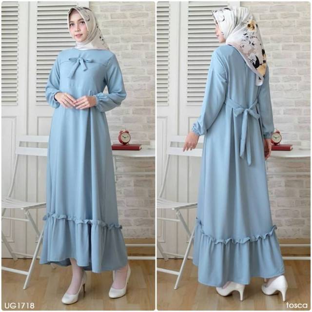 GAMIS RAYA FRINGE FIT TO L BAJU GAMIS WANITA REALPICT SESUAI GAMBAR GAMIS MUSLIM TERBARU ORIGINAL