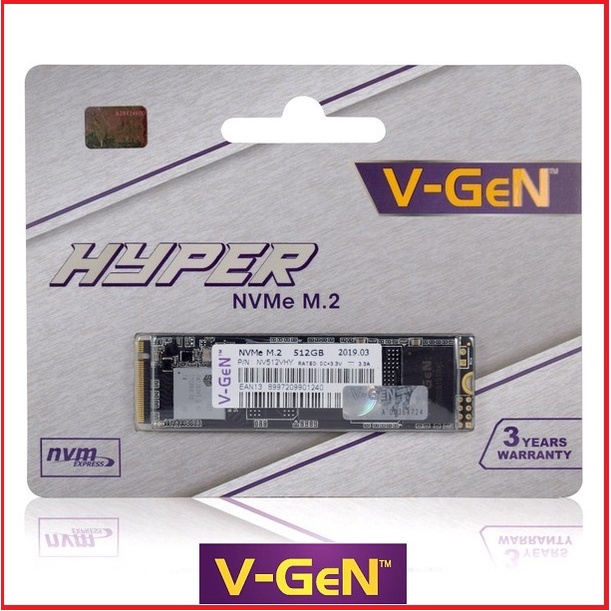 V-Gen SSD Hyper M.2 Pcie Gen3 Nvme 2280 512GB - VGen M2 512 GB