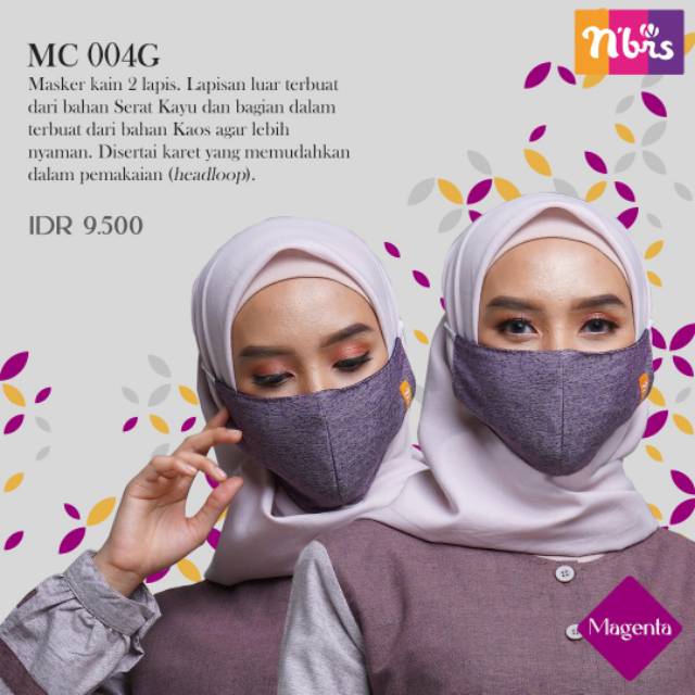 Masker Nibras MC 004E / G 2Lapis  (Earloop karet + Talpan)