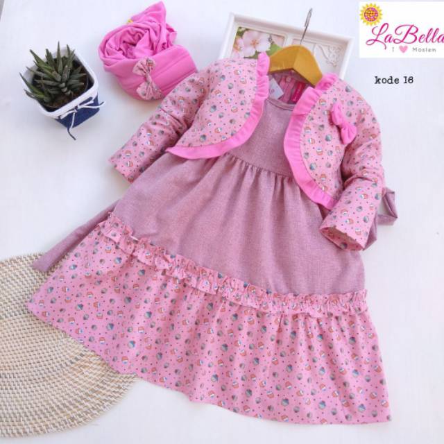 6 Bulan 6 Tahun Gamis Bayi Dan Anak Bolero Katun Jepang