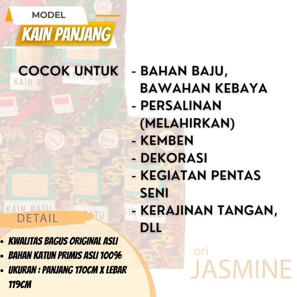 Kain batik meteran katun solo murah premium tulis jarik melahirkan bahan kain batik katun halus IDOL