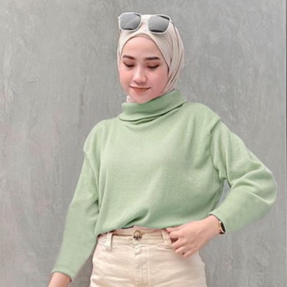 JESICA TURTLENECK RIBB KAOS PREMIUM KATUN HIGH QUALITY100%