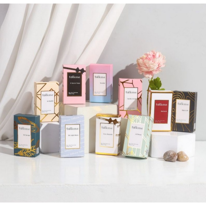 TALKME (30ml / 6ml) parfum murah berkualitas tahan lama bpom talk me parfume wangi mini size full jo peony de savage vanilla baccarat scandal vi secret tease coco moiselle black op english dg light blue wangi seharian tubuh badan termurah tangerang grab