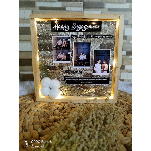 1. HARI JADI Square Frame Flower in Frame Kado Pernikahan Kado Unik Kado Tunangan Kado Wisuda Kado Ultah Kado Anniversary Rustic