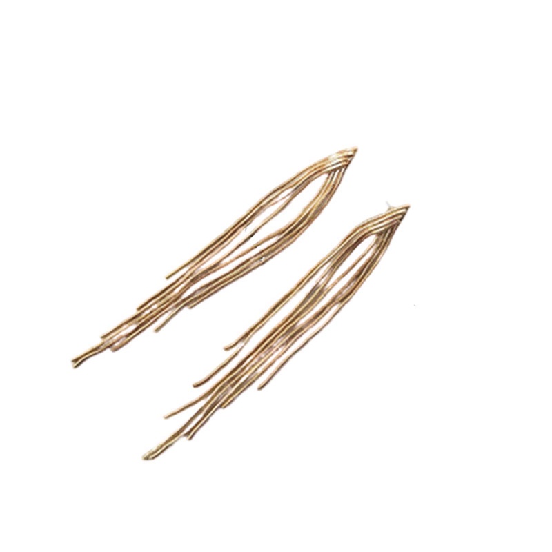 Anting Rantai Panjang Rumbai Tanpa Tindik Bahan Logam Gaya Bohemian Vintage Untuk Wanita