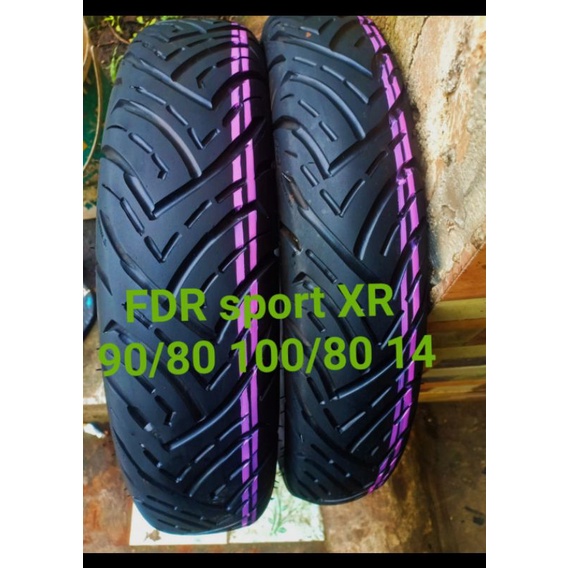 sepasang ban motor vario. mio. beat. spacy. scopy . x ride dll.merk fdr xr ukuran 100/80-14&90/80-14
