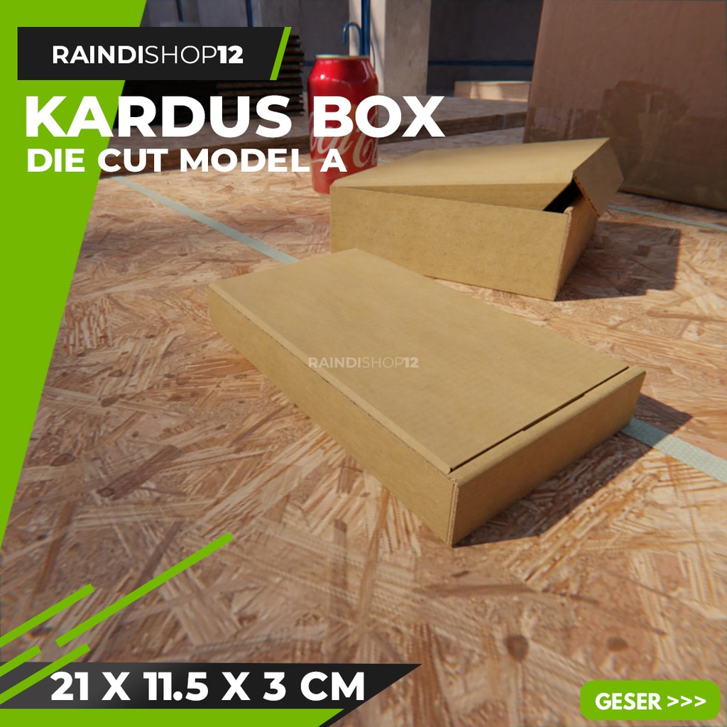

(MIN 5 PCS) BOX 21 X 11.5 X 3 CM KARDUS DIE CUT KOTAK KARTON KEMASAN KADO A