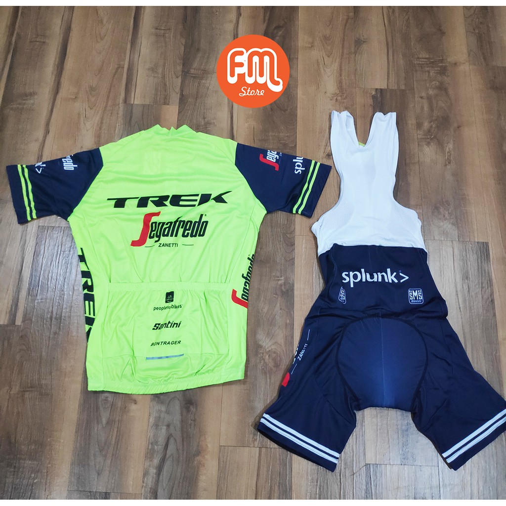 Jersey Road Bike Bib Short Set Trek Segafredo Neon Baju Sepeda