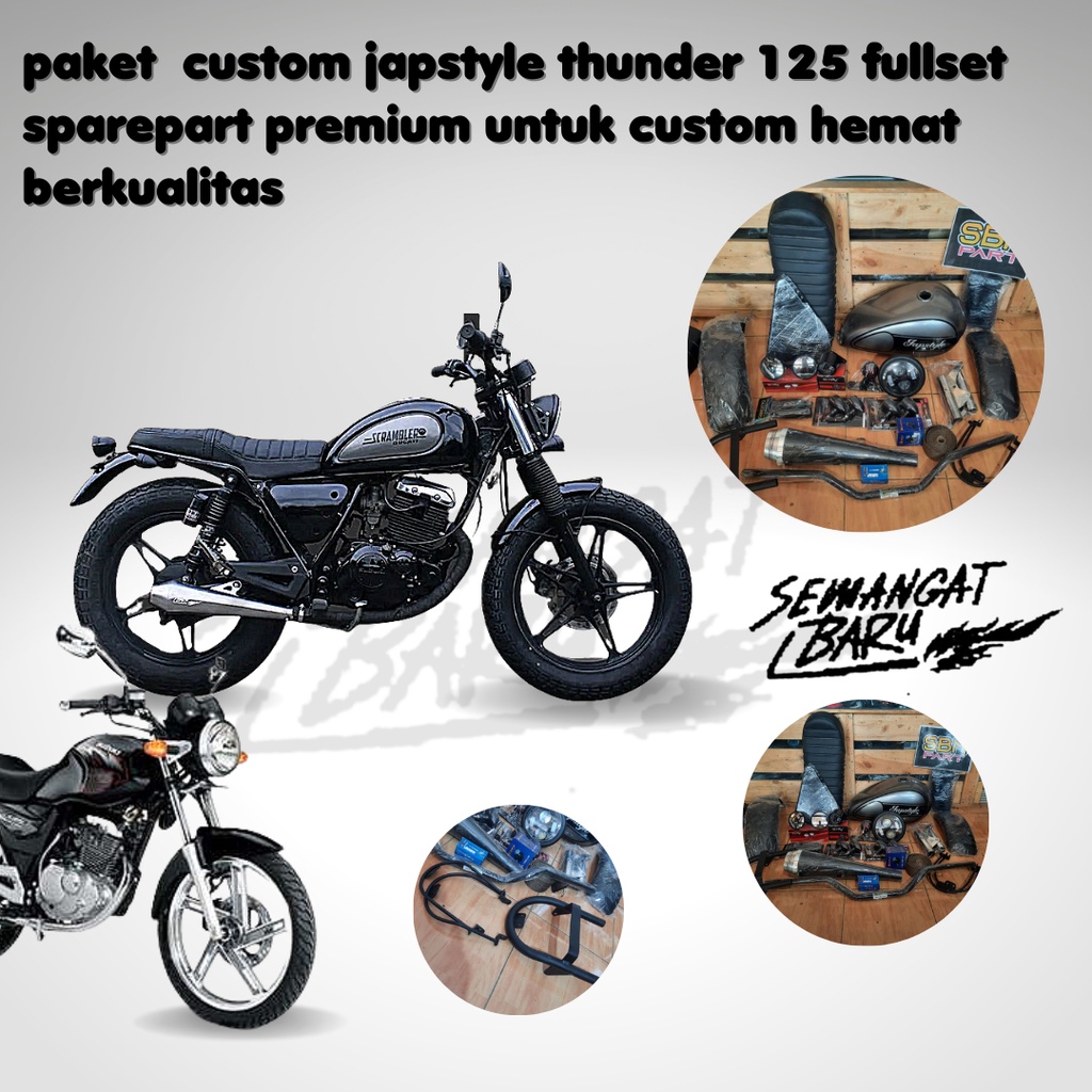 PAKET CUSTOM JAPSTYLE THUNDER 125 THUNDER 125 THUNDER SCORPIO TIGER GL BYSON KARBU FULLSET SPAREPART