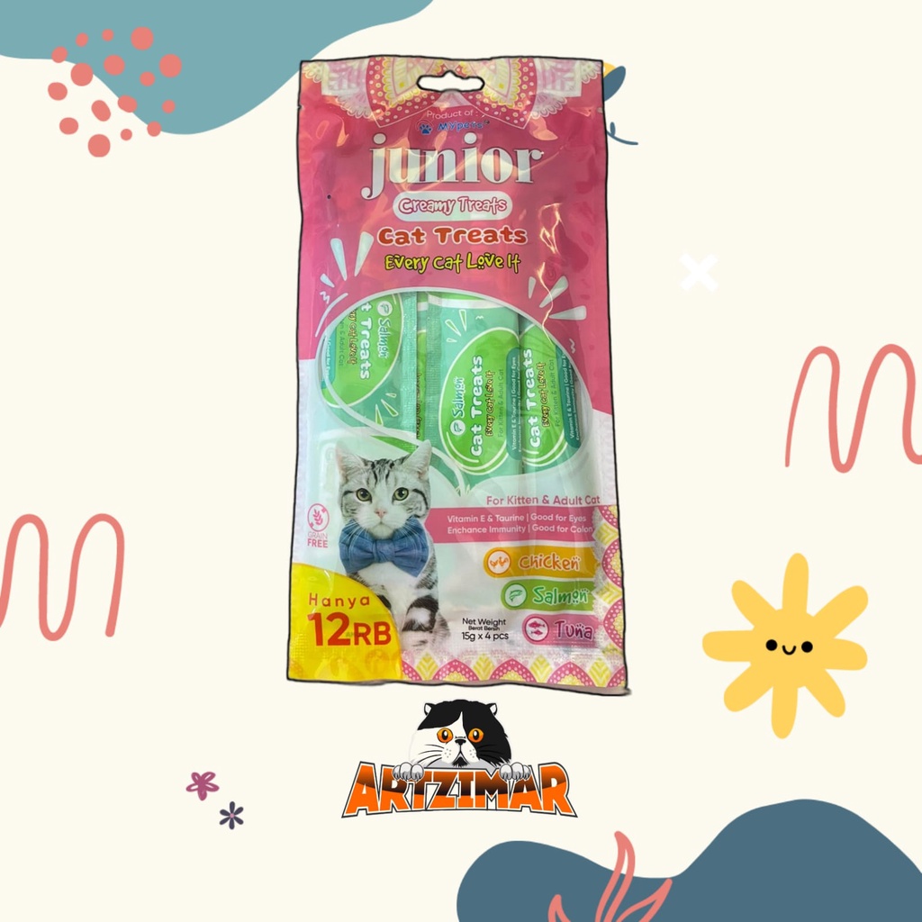 Snack Kucing / Cemilan Kucing Junior Creamy For Kitten &amp; Adult 60gr