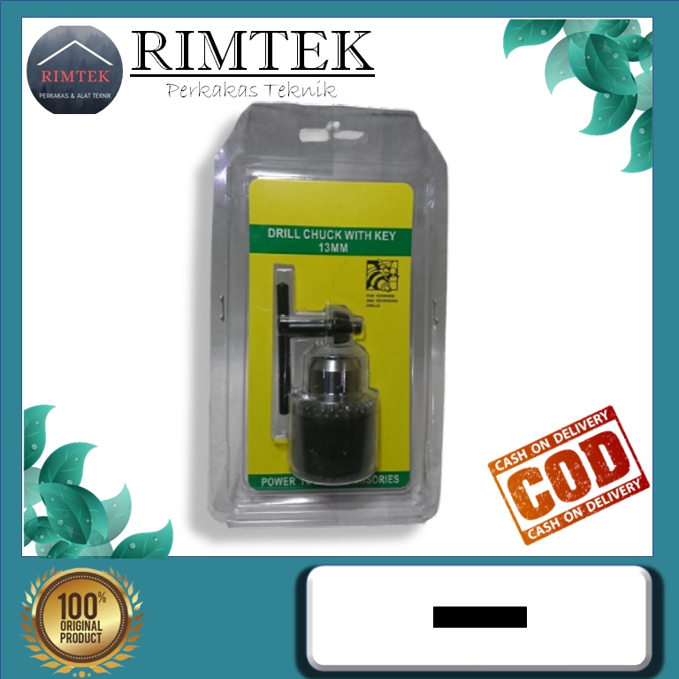 KEPALA BOR + KUNCI BOR 13mm / Chuck Bor 13 mm + Kunci Bor 13 mm
