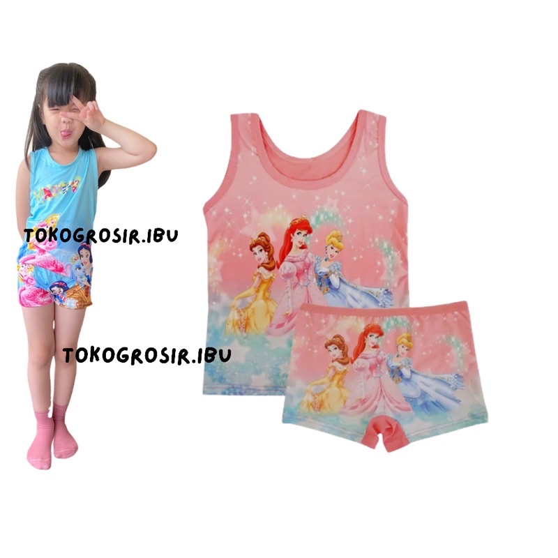 6 PCS SETELAN SINGLET ANAK CEWEK / 6 PCS SETELAN ANAK PEREMPUAN SINGLET DAN BOXER ANAK