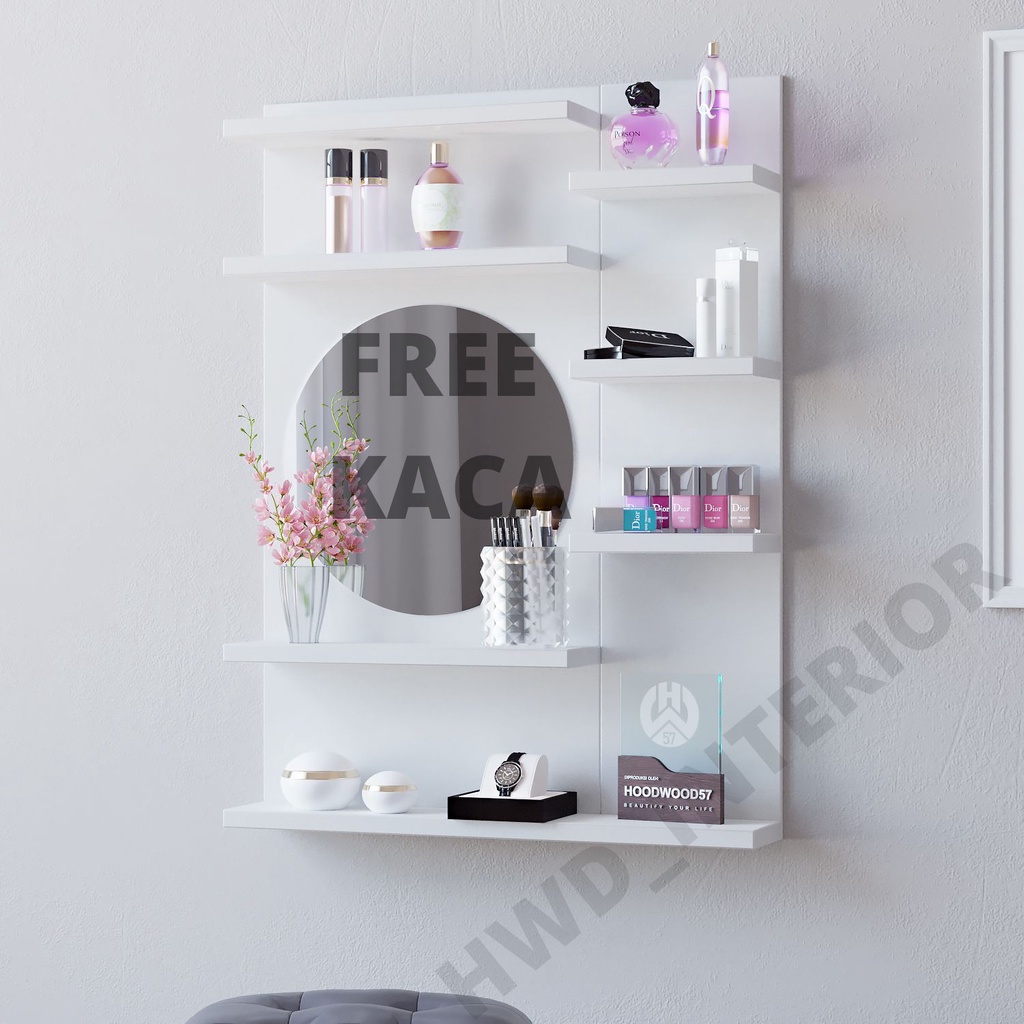 RAK MAKEUP GANTUNG / MEJA RIAS GANTUNG / RAK RIAS / MEJA RIAS DINDING / KACA RIAS DINDING CANTIK