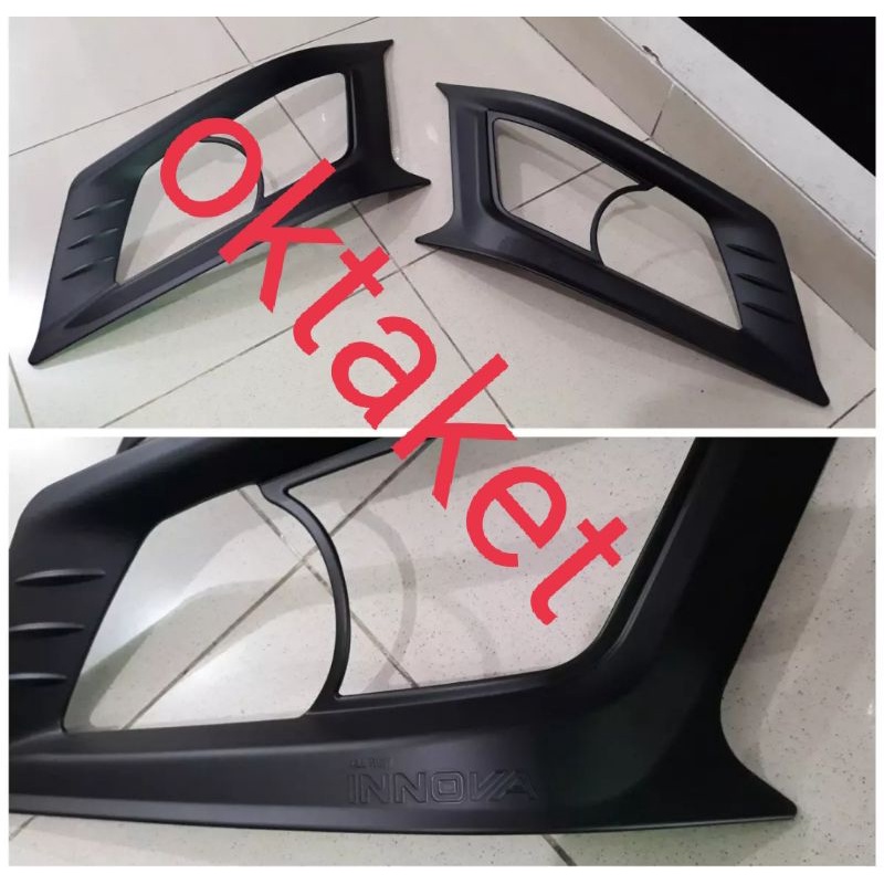 Cover lampu kabut/ cover foglamp all new Innova 2016 Exclusive hitam dan chrome jsl