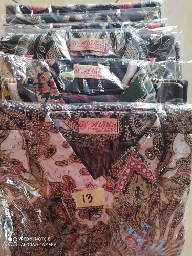 Kemeja Batik Cowok Premium Lengan Panjang Slim Fit Aluna Baju Batik Pria Batik Solo Modern Bap008