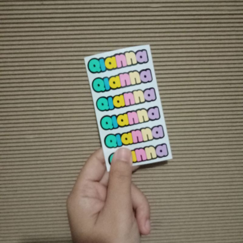 

Stiker Nama WaterProof Warna Pastel/ Warna Soft / Pastel Color