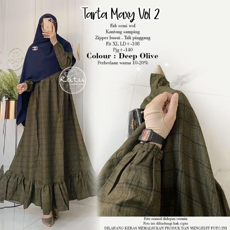 SOLO / TARTA MAXY VOL.2 ORI RATU HIJAB GAMIS KOTAK KOTAK / M06
