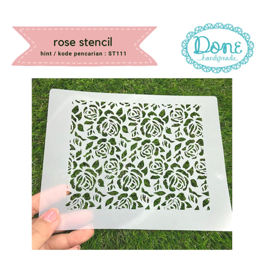 Done handymade stencil scrapbook tools fondant draw rose garden st111