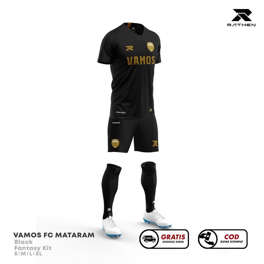 RATHEN - Jersey VAMOS FC MATARAM Fantasy kit Hitam