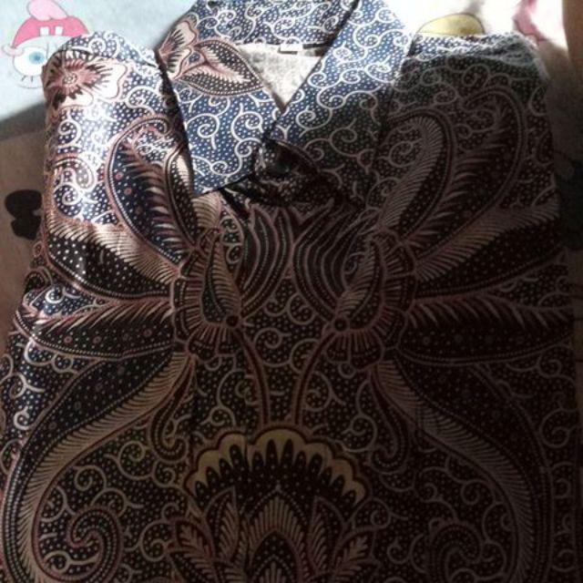 Kemeja Batik Pria Lengan Panajang Size M L Xl Xxl Bswart Batik Hrb026 Kenongo Hem Panjang Padi