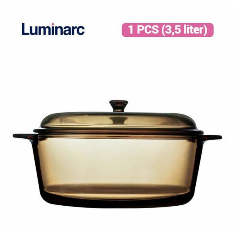 PANCI KACA LUMINARC VITRO 3.5L - TAHAN ATAS API, OVEN, MICROWAVE, FREEZER