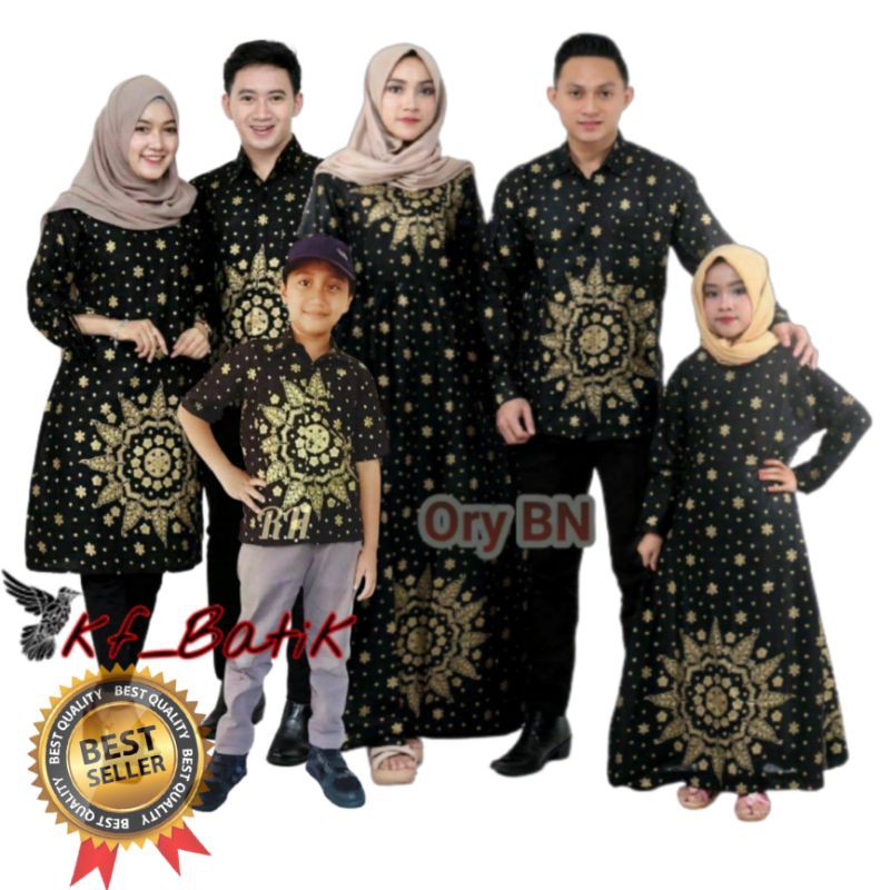 Baju Couple Set Pakaian Batik Sarimbit Keluarga Kondangan Gamis Kemeja Blouse Hem Tunik Ayah Ibu dan
