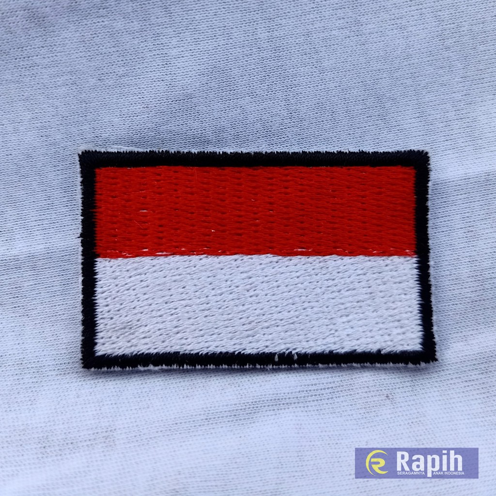 PATCH/BET BENDERA MERAH PUTIH LIS HITAM